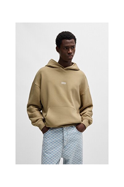 HUGO Logolu Pamuklu Havlu Kapüşonlu Sweatshirt