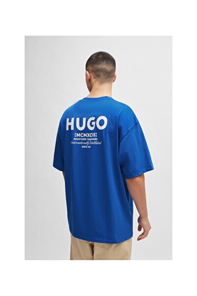 HUGO Yeni Sezon Logo Hikayeli Pamuklu Penye Tişört
