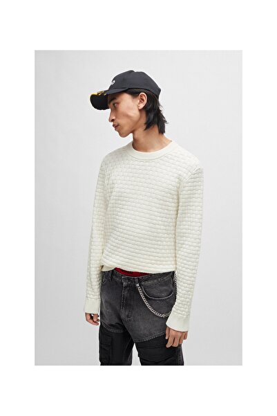 HUGO 3b Örgü Desenli, Rahat Kesim, Saf Pamuklu Kazak