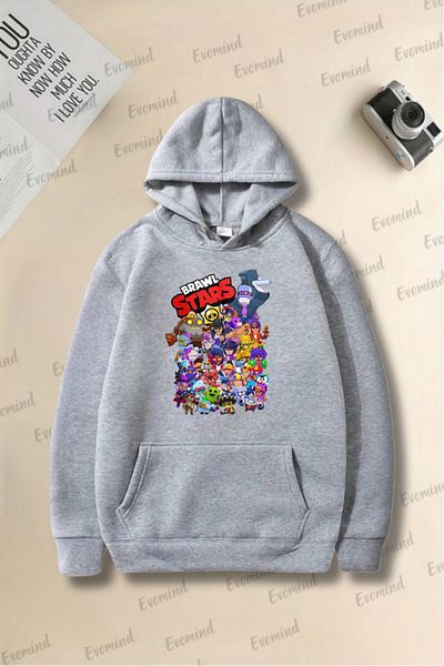 artı4 Unisex Brawl Stars Printed Adult and Kids Hooded Sweatshirt