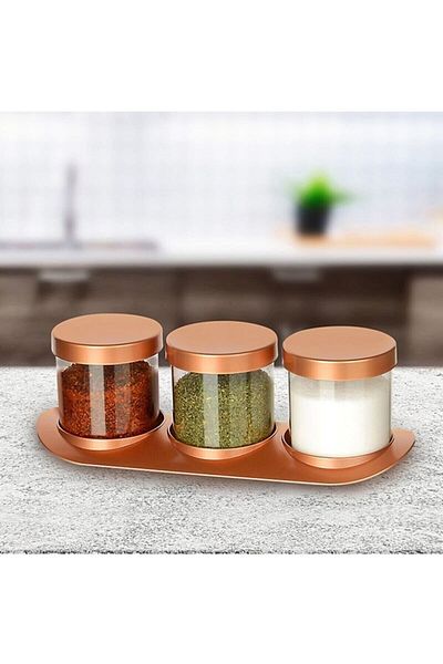 RUBY BOUTİQUE Bronze Spice Set Luxury Set of 3