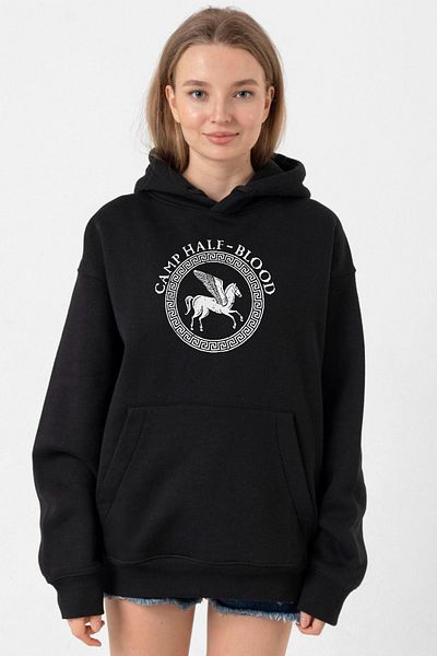 Tshirthane Percy Jackson Camp Half Blood Black Women's 3ip Hoodie
