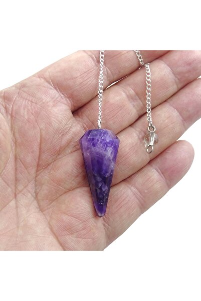 Pozitif Doğal Taş Ametist Taşı Pandül - Sarkaç 201-1