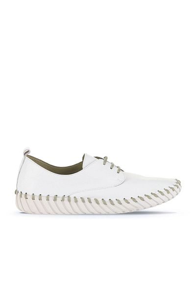 BUENO Pantofi plati dama din piele kaki - 01wq0200
