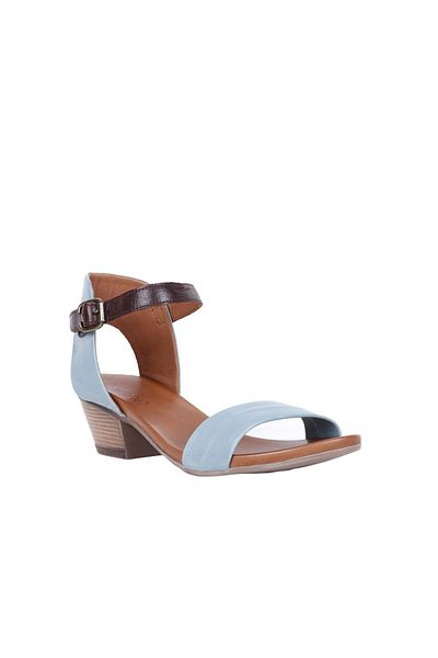 Bueno Shoes Sandale cu toc din piele albastră pentru femei - 01wj1802