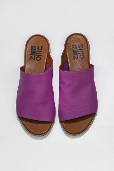Bueno Shoes Papuci de damă din piele liliac - Design simplu 01wq2009