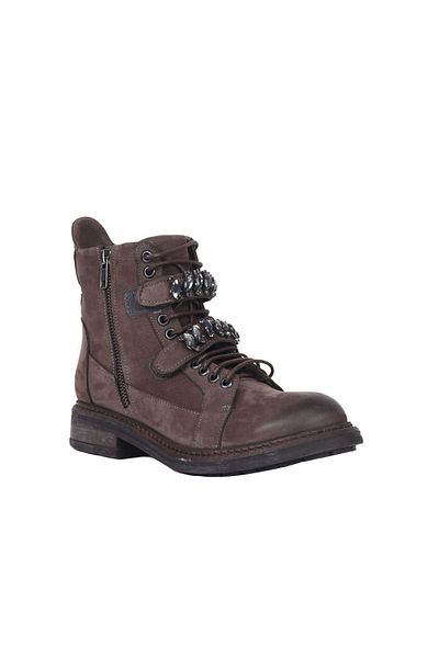 BUENO Γυναικείες φλατ μπότες Nubuck - Καφέ, Μοντέλο 01wm1700