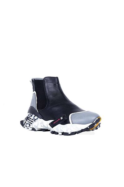 Bueno Shoes Γυναικεία Αθλητικά Μποτάκια Γκρι Δερμάτινα - 01wr2110