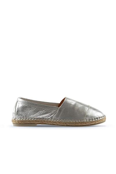 Bueno Shoes Pantofi espadrille din piele argintie pentru femei - 01wj0300