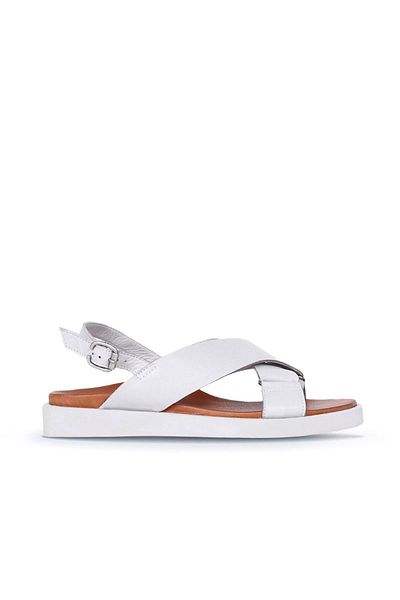 Bueno Shoes Ecru Leather Women's Sandals 01Ws2801