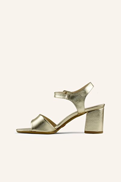 MARCATELLI Altın Ivy Tek Bant Topuklu Sandalet