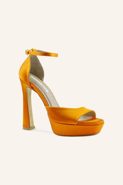 MARCATELLI Orange Satin Stefan Heeled Sandals