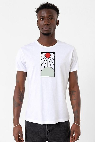 Tshirthane Demon Slayer Anime Crest Earring Demon White Ανδρικό μπλουζάκι με ποδήλατο