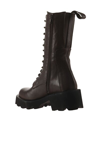 Bueno Shoes Haki Flotter Deri Kadın Topuklu Bot 01wt1702