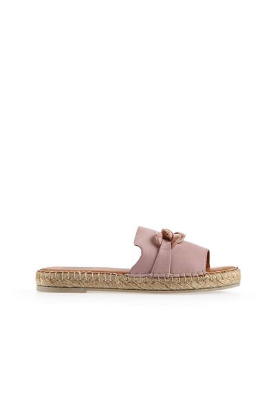 Bueno Shoes Δερμάτινες γυναικείες παντόφλες Espadrille - Dusty Rose, Μοντέλο 01ws1821