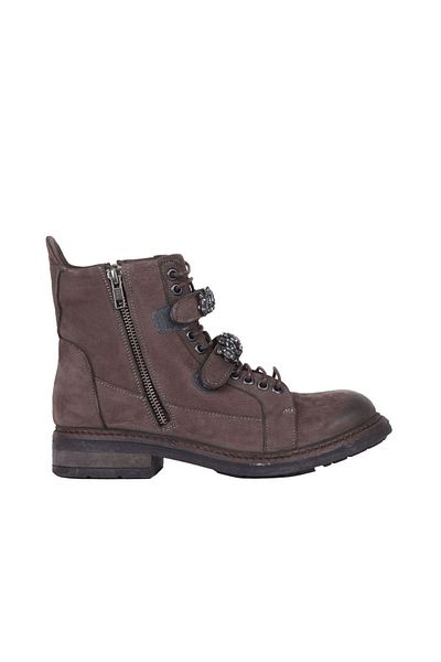 BUENO Γυναικείες φλατ μπότες Nubuck - Καφέ, Μοντέλο 01wm1700