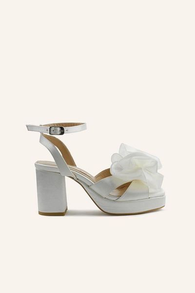 MARCATELLI Pantofi de mireasă cu toc din satin Lily