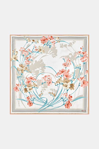 Vakko ÇİÇEK DESENLİ İPEK VİSKOZ EŞARP