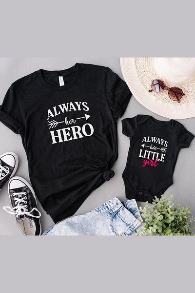 Tshirthane Always Hero Girl Dad Girl - Τιμή για ένα μόνο προϊόν, 2 τεμάχια για να φτιάξετε τον συνδυασμό τους Τουλάχιστον 2 τεμάχια στο καλάθι Eddie