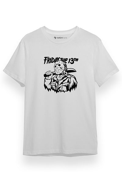 Tshirthane Παρασκευή The 13th Halloween - Ανδρικό λευκό κοντομάνικο μπλουζάκι