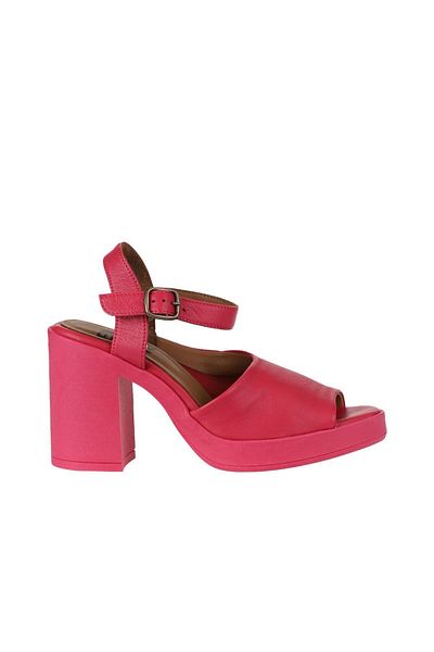 Bueno Shoes Sandale cu toc pentru femei din piele fucsia 01wy12303