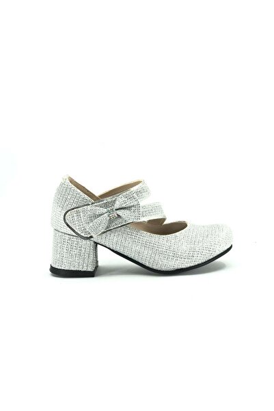 KOCAMANLAR Pantofi pentru copii İremsu 7845 Side Ribbon pentru fete cu toc ARGINT