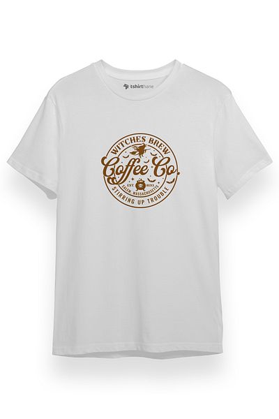 Tshirthane Ανδρικό μπλουζάκι Witches Brew Coffee Co Λευκό κοντομάνικο
