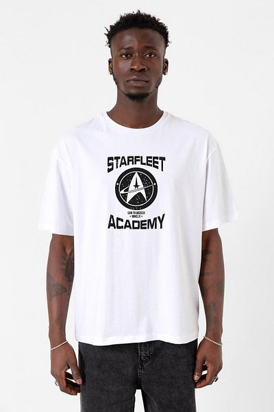 Tshirthane Ανδρικό μπλουζάκι Star Trek Starfleet Academy White Oversize