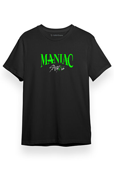 Tshirthane تيشيرت رجالي بأكمام قصيرة باللون الأسود من Stray Kids Maniac World...