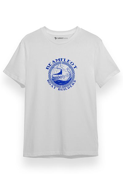 Tshirthane The Last Kingdom Beamfleot Boat Builders Λευκό κοντομάνικο ανδρικό μπλουζάκι