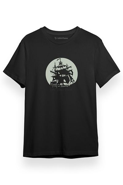 Tshirthane Pirate Of The Carribean The Black Pearl Μαύρο κοντομάνικο ανδρικό μπλουζάκι