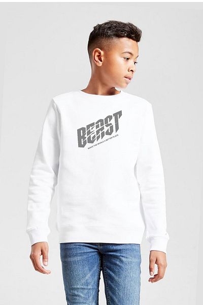Tshirthane Hanorac 2ip pentru copii Mr Beast Make The World White