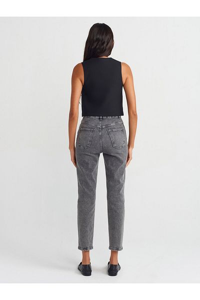 Dilvin 71696 Pantaloni lavabili Mom Jean Antracit