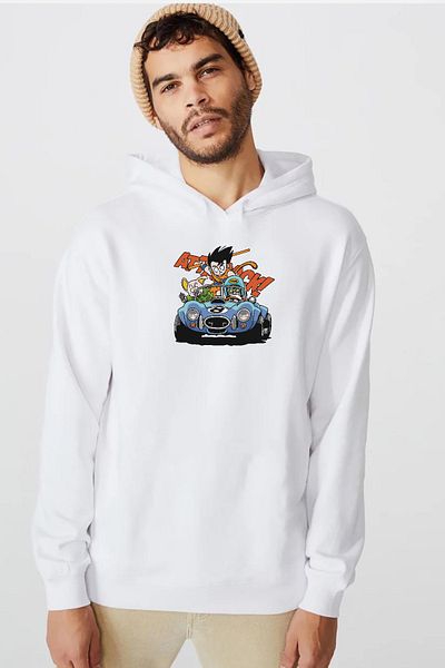 Tshirthane Ανδρικό φούτερ με λευκή κουκούλα - 3ip