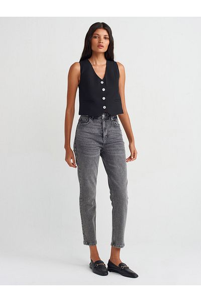 Dilvin 71696 Pantaloni lavabili Mom Jean Antracit