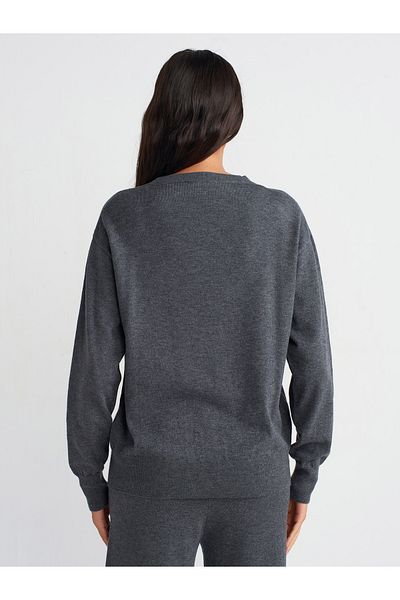 Dilvin 10633 Smoked Knitwear Basic Sweater - Crew Neck M.