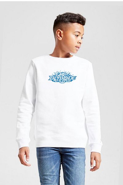 Tshirthane Φούτερ Beyblade Logo White Παιδικό 2ip