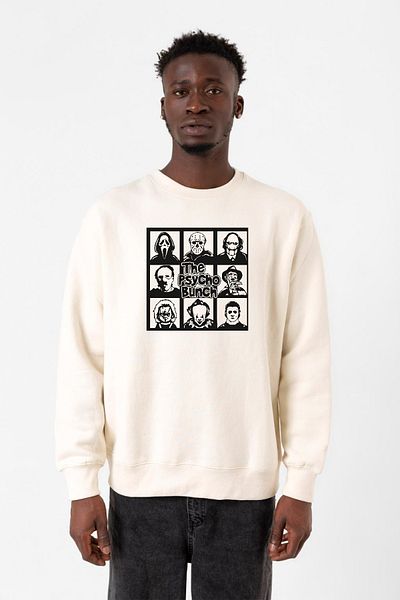 Tshirthane Ανδρικό φούτερ Psycho Bunch Ecru 2ip