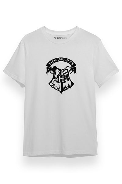 Tshirthane Ανδρικό μπλουζάκι HP Hogwarts White κοντομάνικο