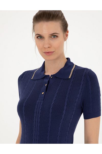Pierre Cardin Navy Blue Slim Fit Knitwear Dress 50288683 -Vr033