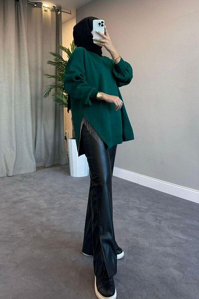 Şule Giyim Semi-Chain Knitwear Sweater Khaki