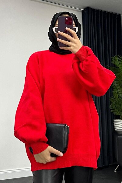 Şule Giyim Half Turtleneck Knitwear Sweater Red