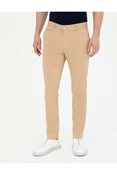 Pierre Cardin Camel Armürlü Slim Fit Kanvas Pantolon 50291545-VR015