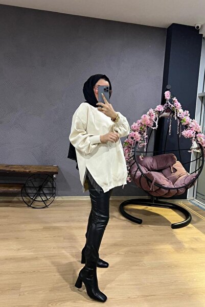 Şule Giyim Semi-Chain Knitwear Sweater White