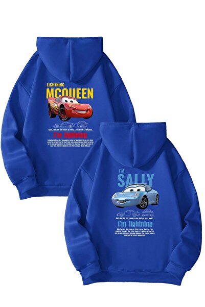 coolart McQueen Sally Dear Суитшърт - Sax Blue Принтиран суитшърт с качулка и...