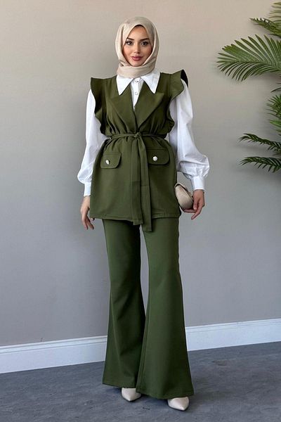 HAZA MODA Hürrem Vest Set Grass Green