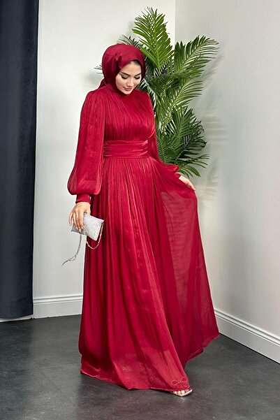 Şule Giyim Hailey Janjan Evening Dress Claret Red