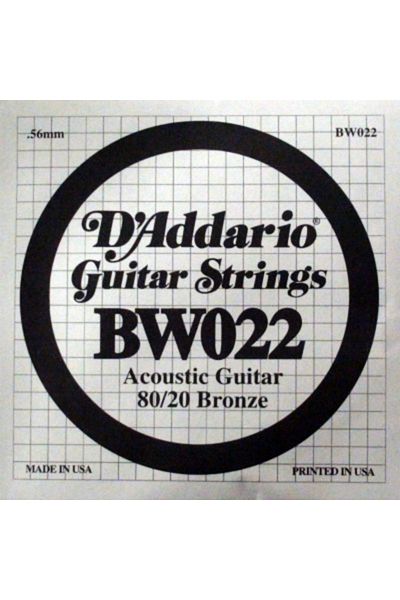Daddario BW022 سلك واحد صوتي - 80/20 خشب برونزي، موديل 022 (يسار)