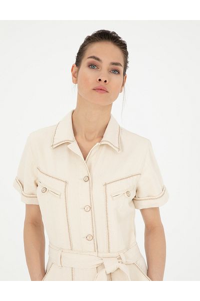 Pierre Cardin Cream Woven Jumpsuit 50289656 -Vr071