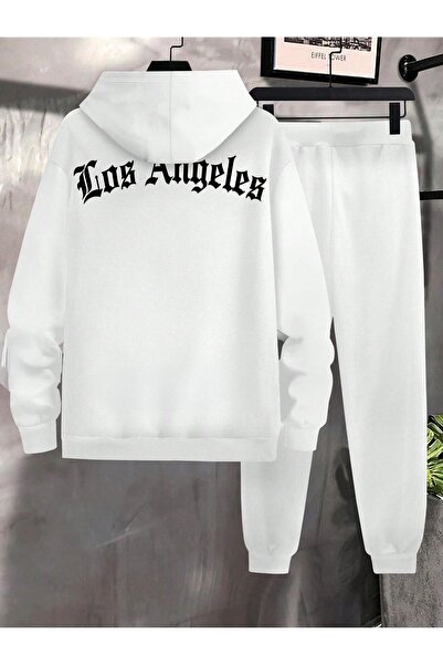 Mythologie Los Angeles Design Sweatshirt Sweatpants Jogger - White Printed To...
